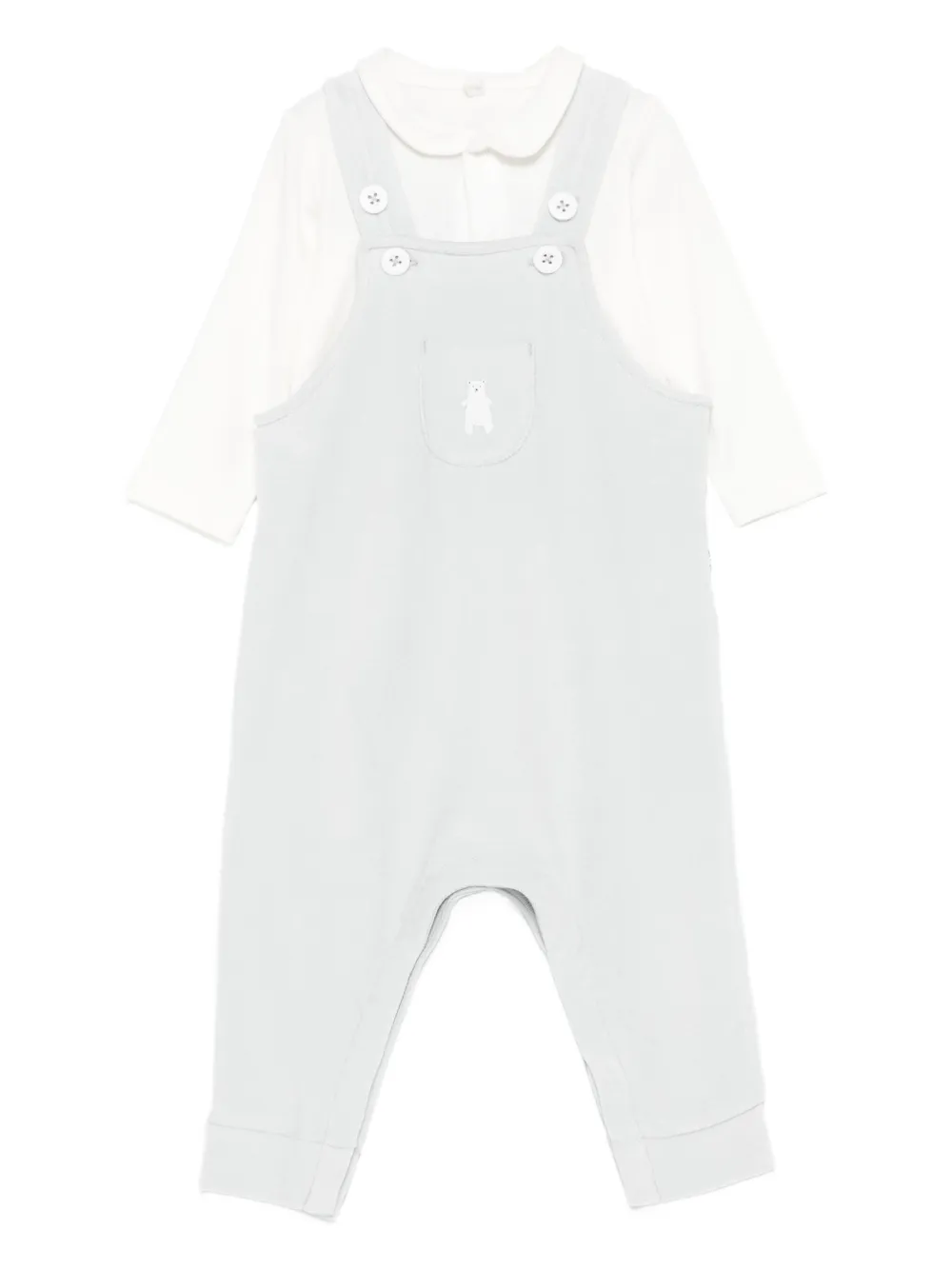 Petit Bateau Geribbelde romper met knoopsluiting Blauw