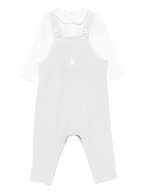 Petit Bateau body de canalé con botones