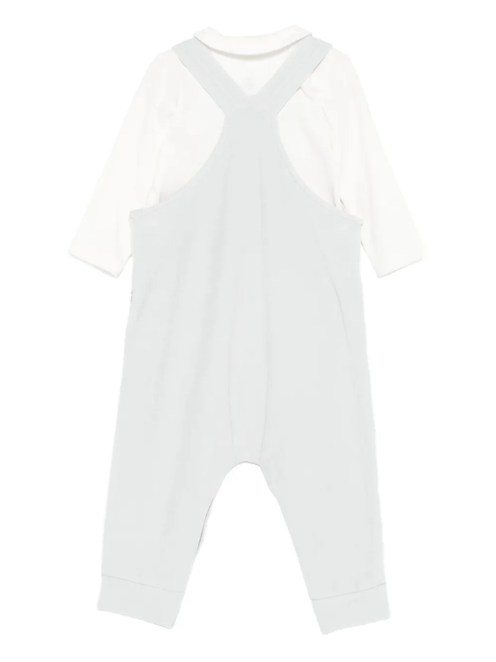 Petit Bateau Geribbelde romper met knoopsluiting - Blauw