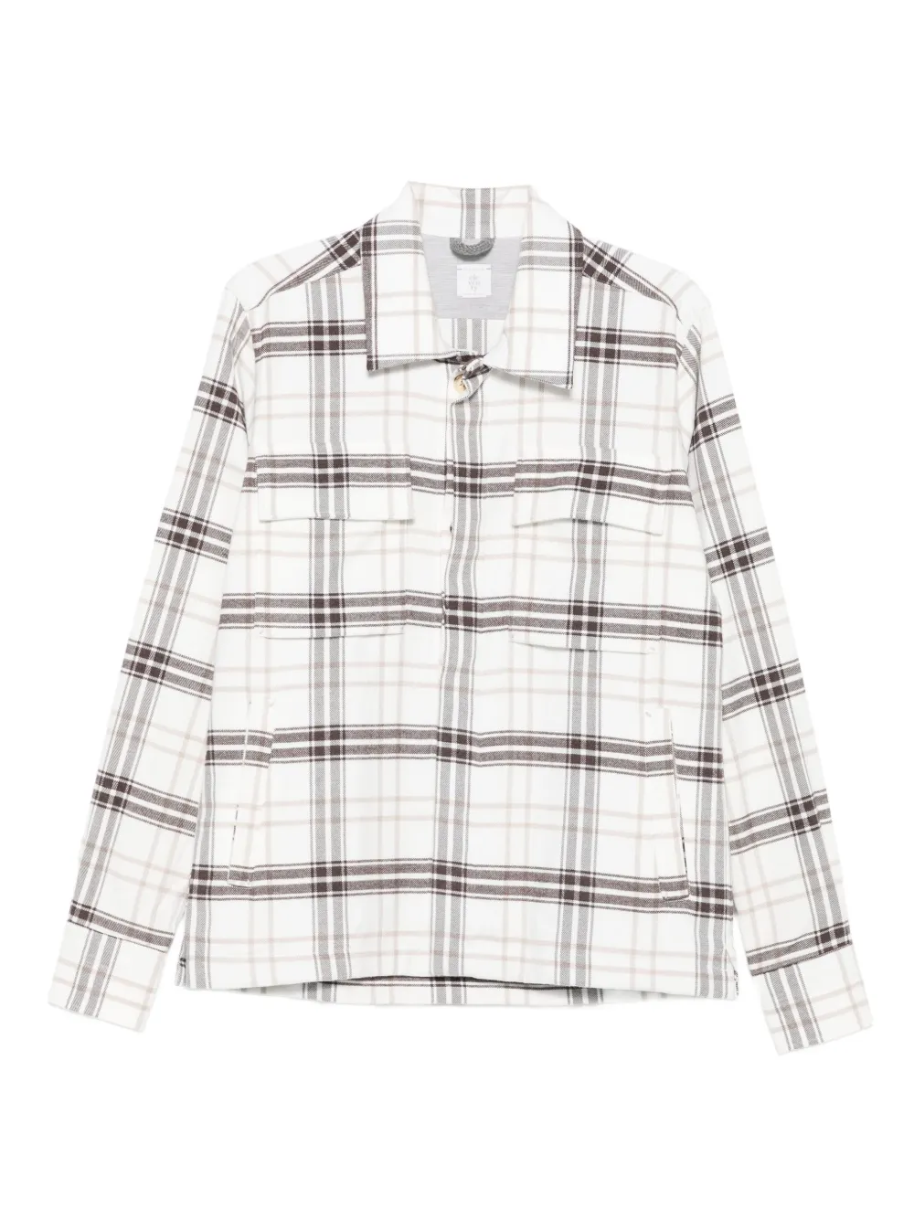 Eleventy checked chest-pocket shirt | White | Image 1