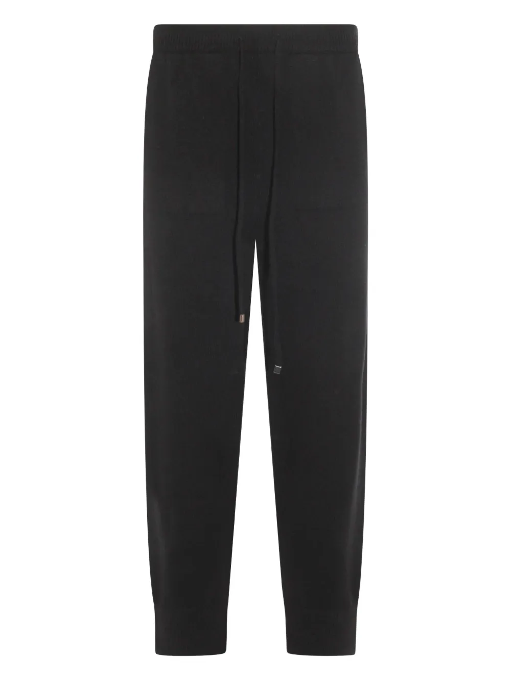 Antonelli Drawstring Wool-silk-cashmere Blend Straight Trousers In Black