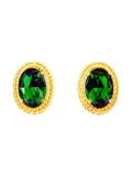 Christian Dior Pre-Owned 1968 emerald crystal clip-on earrings - Gold
