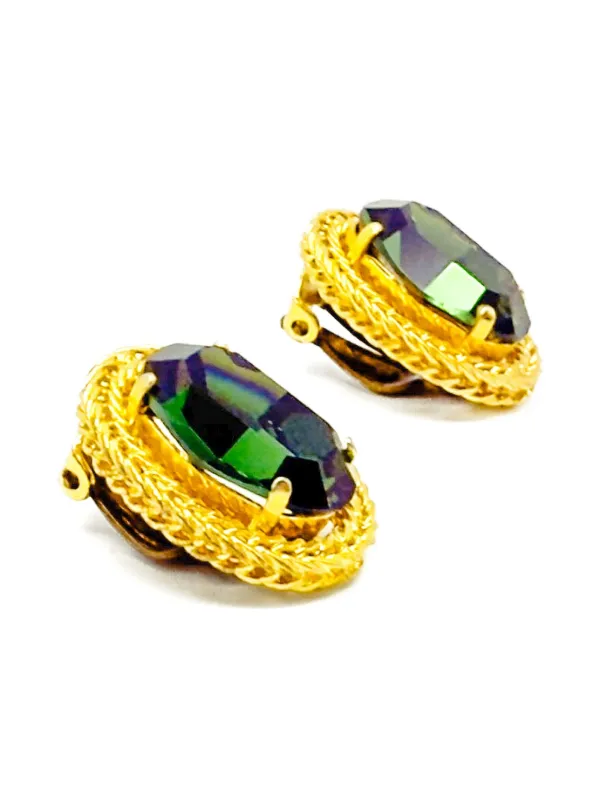 Christian Dior Pre-Owned 1968 エメラルド イヤリング | ゴールド