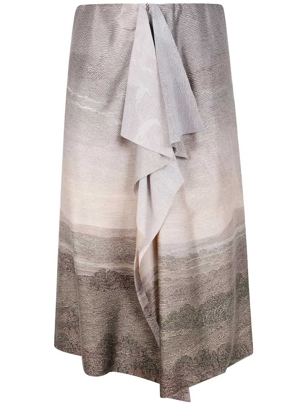 Pierre-Louis Mascia Adastrgum draped silk-blend skirt Beige