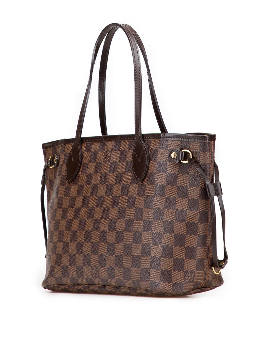 Pre-owned Louis Vuitton 2010 Damier Ebene Neverfull Pm Tote Bag In Brown