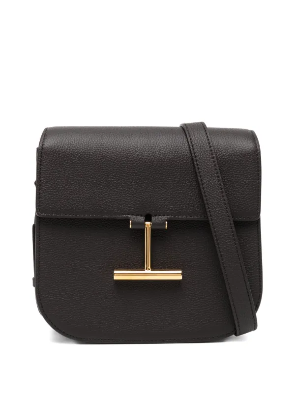 Tom Ford Grain Leather Tara Mini Shoulder Bag in Brown