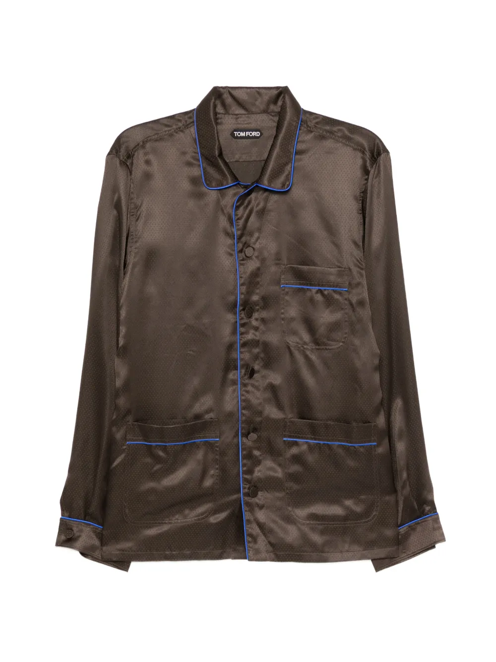 TOM FORD dot jacquard shirt - Marrone