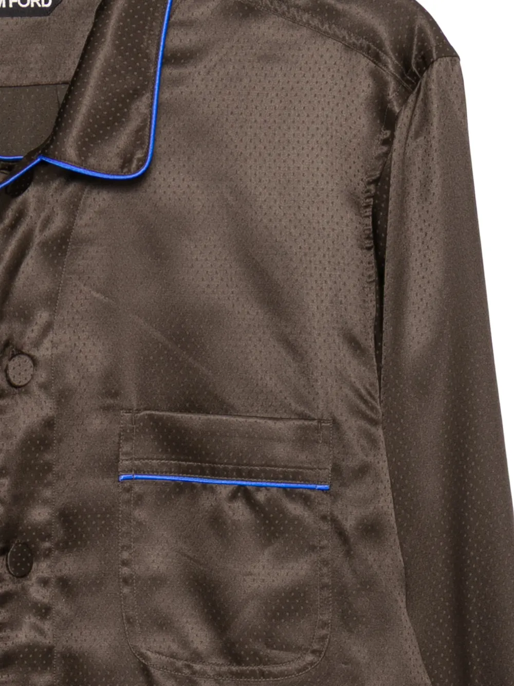 TOM FORD Overhemd met stippen jacquard Bruin