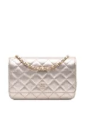 CHANEL Pre-Owned 2016-2017 CC Metallic Quilted Lambskin Wallet on Chain crossbody bag - Gold