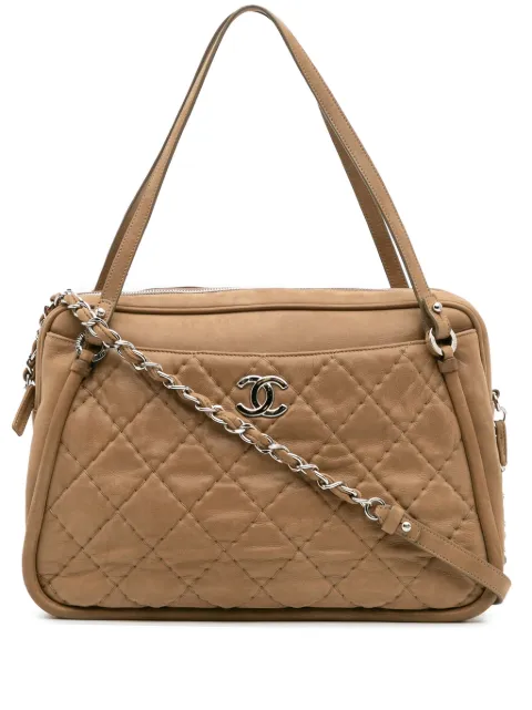CHANEL Pre-Owned 2012 Quilted Iridescent Calfskin Relax CC satchel