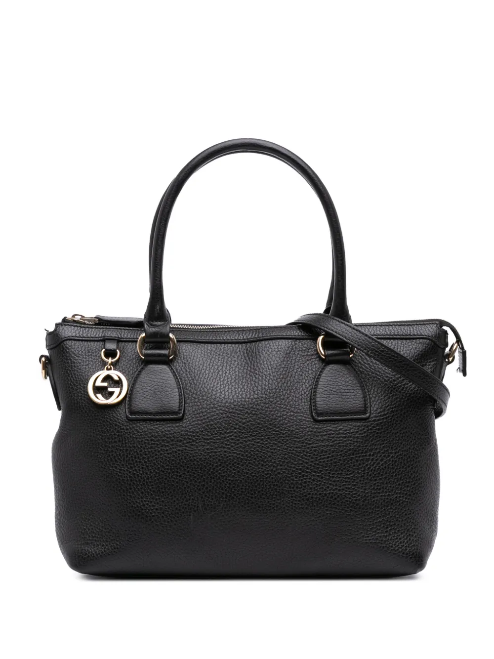Gucci Pre-Owned 2016-2025 Dollar Calfskin GG Charm satchel - ブラック Gucci Pre-Owned 2016-2025 Dollar Calfskin GG Charm satchel - ブラック