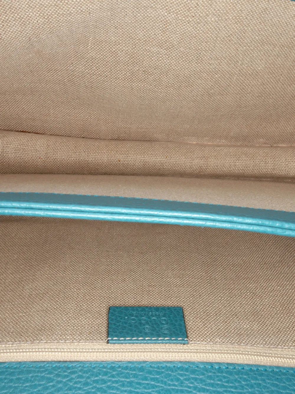 Pre-owned Gucci 2016-2025 Medium Dollar Calfskin Interlocking G Crossbody Bag In Blue