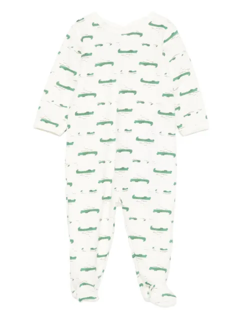 Petit Bateau crocodile-print babygrow