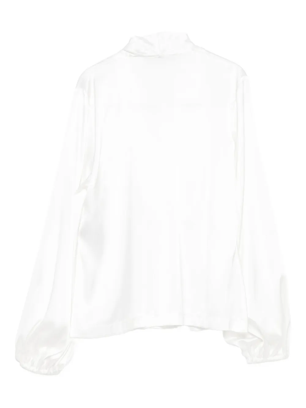 D Exterior Balloon-sleeve Button Top In White