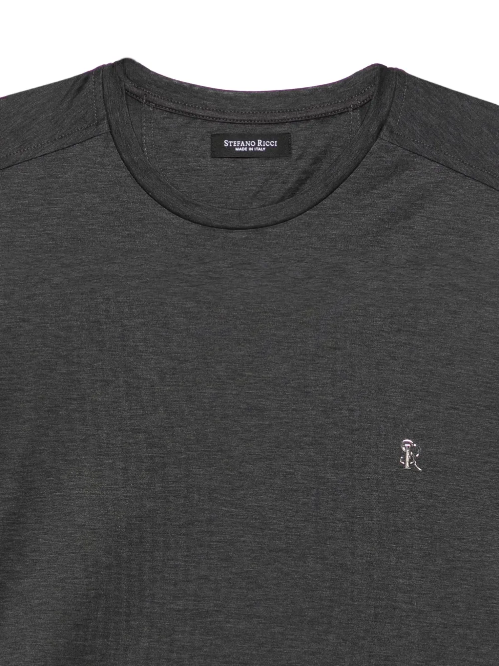 Stefano Ricci Embroidered-detail Cotton T-shirt In Gray