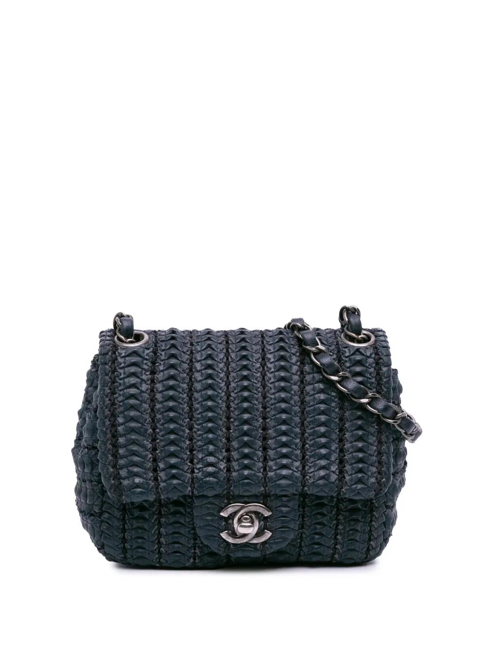 CHANEL Pre-Owned 2015-2016 Paris Seoul Mini Crochet Lambskin Single Flap crossbody bag | Blue | Image 1