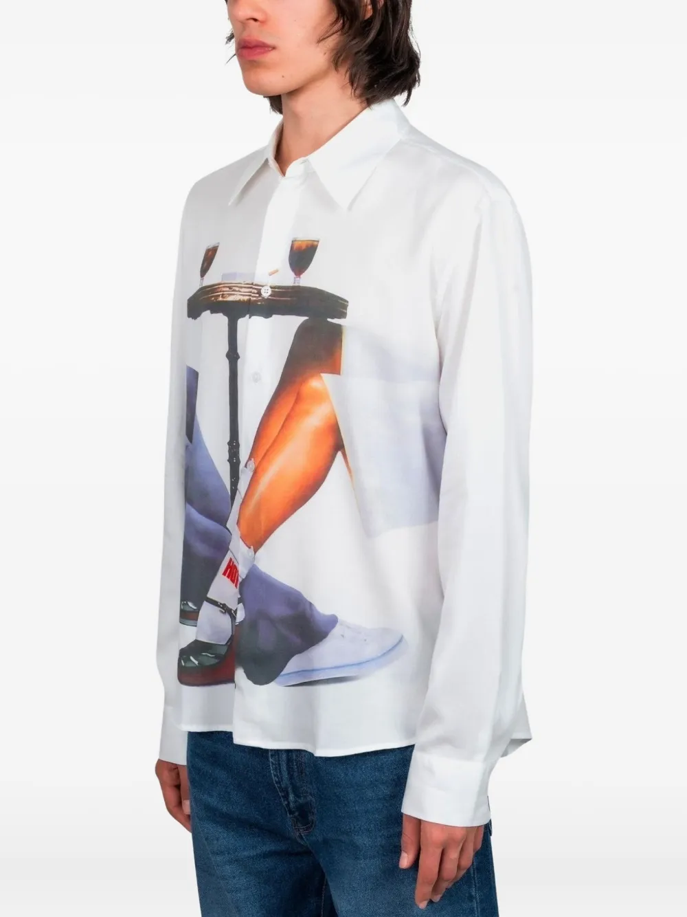 CARNE BOLLENTE Overhemd met Terrace Touch-print - Wit