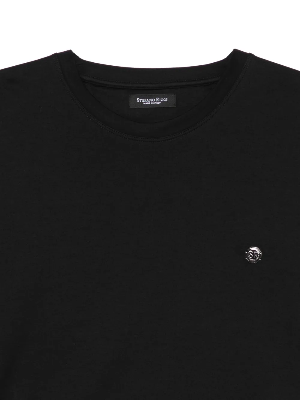 Stefano Ricci Logo-plaque Cotton T-shirt In Black