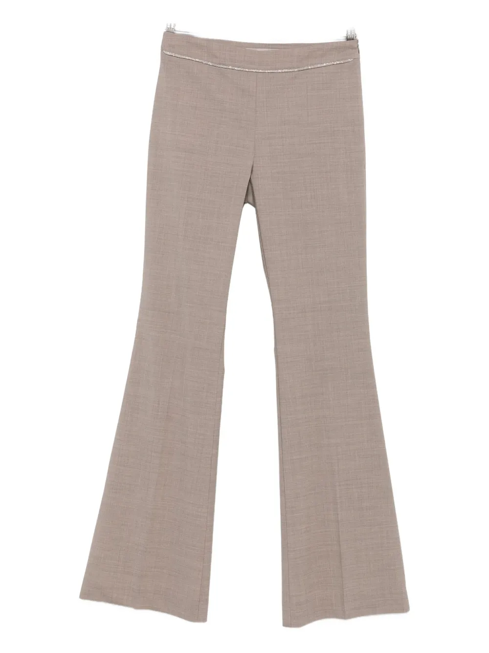 D Exterior Embellished Flared Trousers In Neutral
