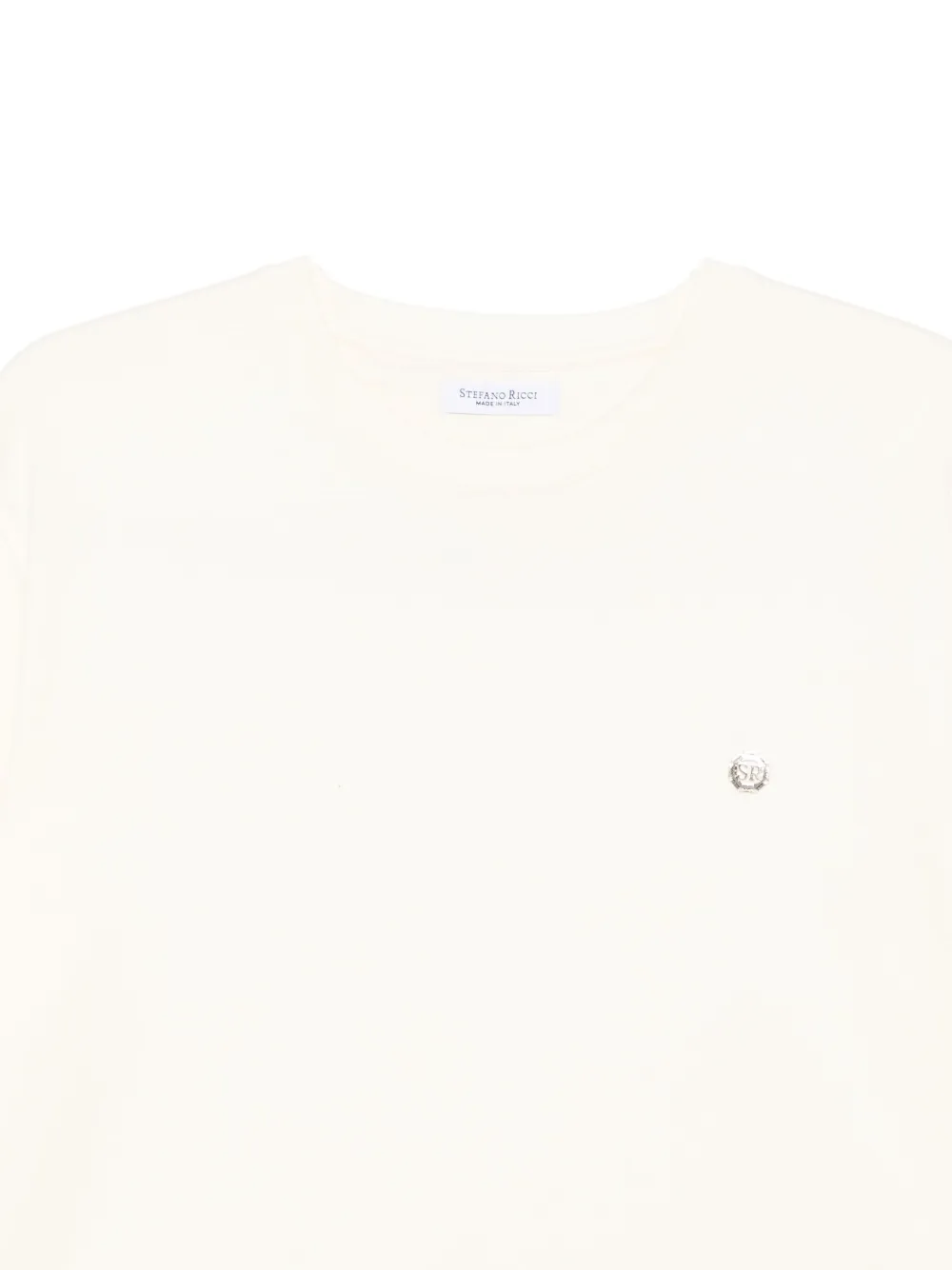 Stefano Ricci Logo-plaque Cotton T-shirt In White