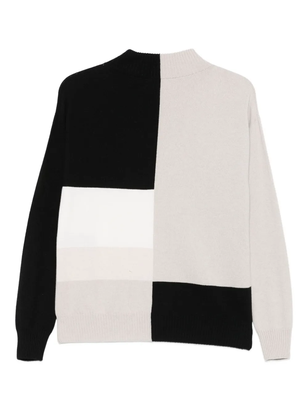 D.Exterior colour-block panelled sweater | Knitted Sweaters | Image 2