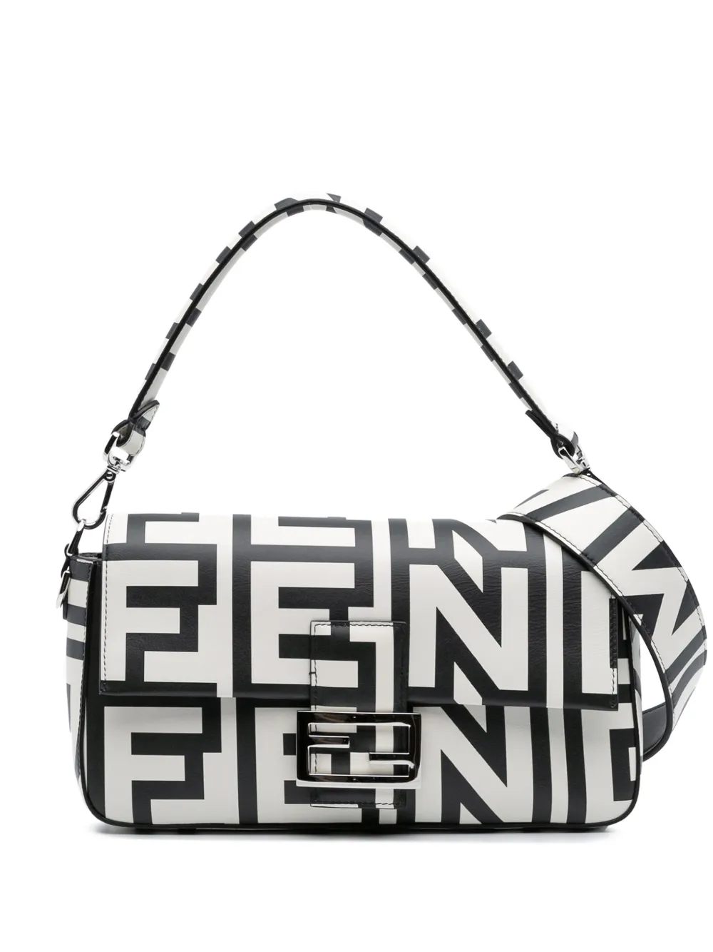 Fendi Pre-Owned 2000-2010 Marc Jacobs Nappa Vitello King Logo Print Baguette satchel | White | Image 1