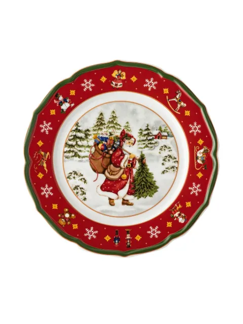 HUTSCHENREUTHER Santa-Scene Teller mit Wellensaum