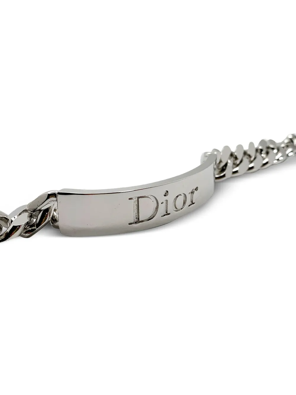 Christian Dior Pre-Owned 2000s chunky-logo ID Bracelet | Silver