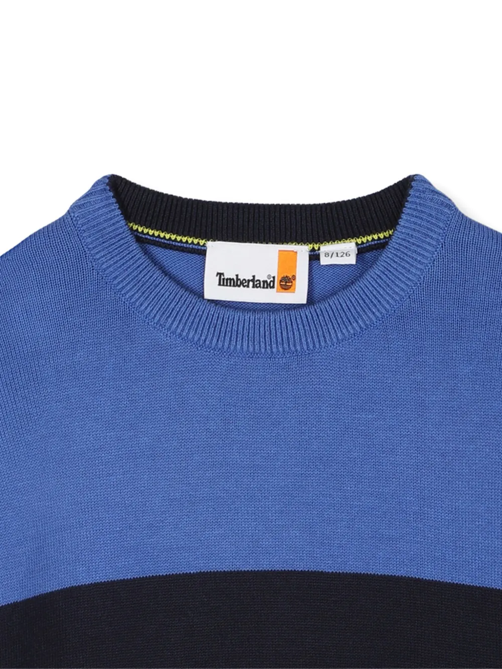 Timberland Kids Tweekleurige trui met ronde hals Blauw