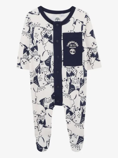 Timberland Kids animal-print button-fastening pajama