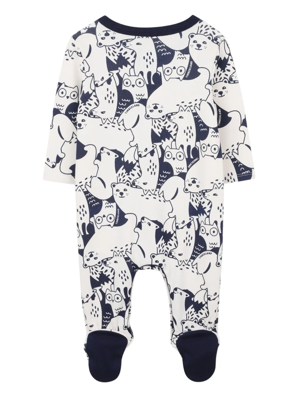 Timberland Kids animal-print button-fastening pajama - Wit