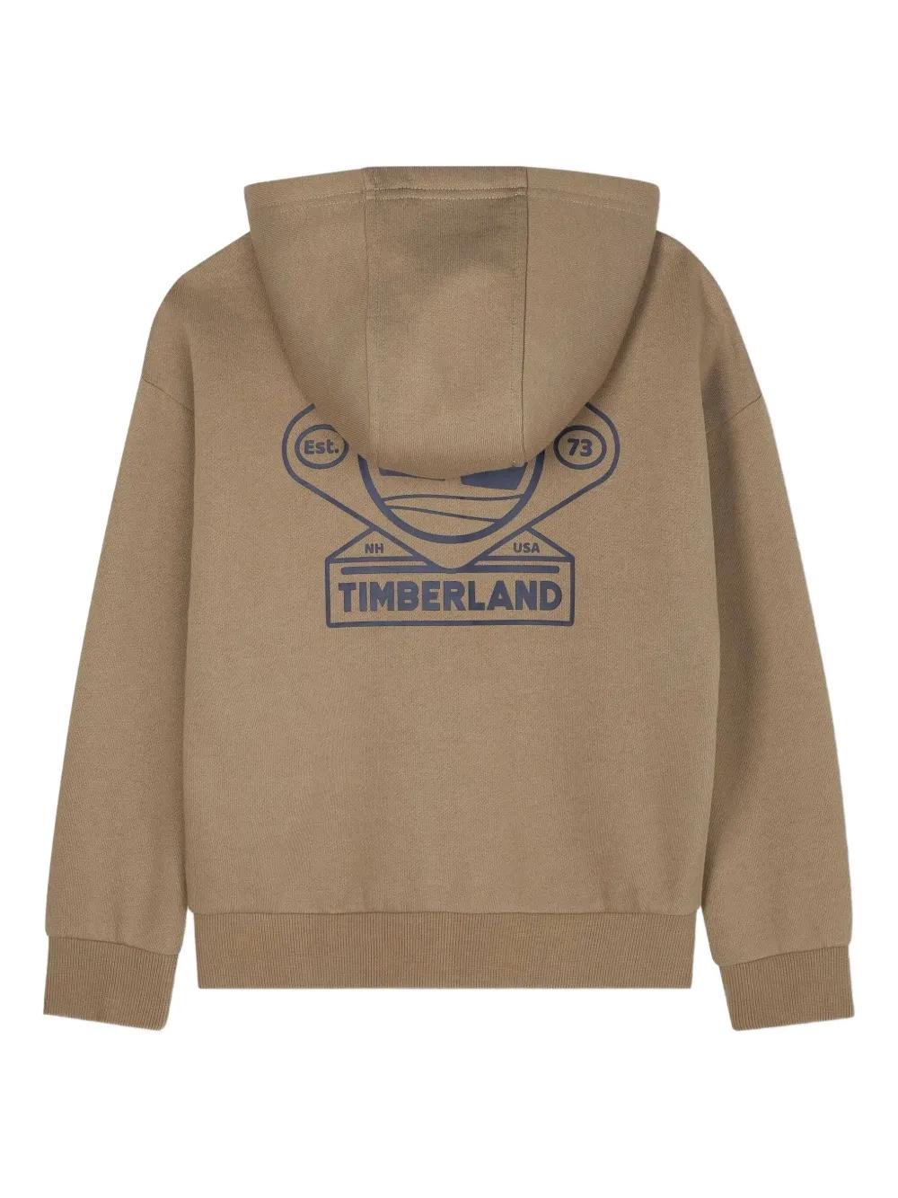 Timberland Kids Hoodie met rits en logodetail Beige