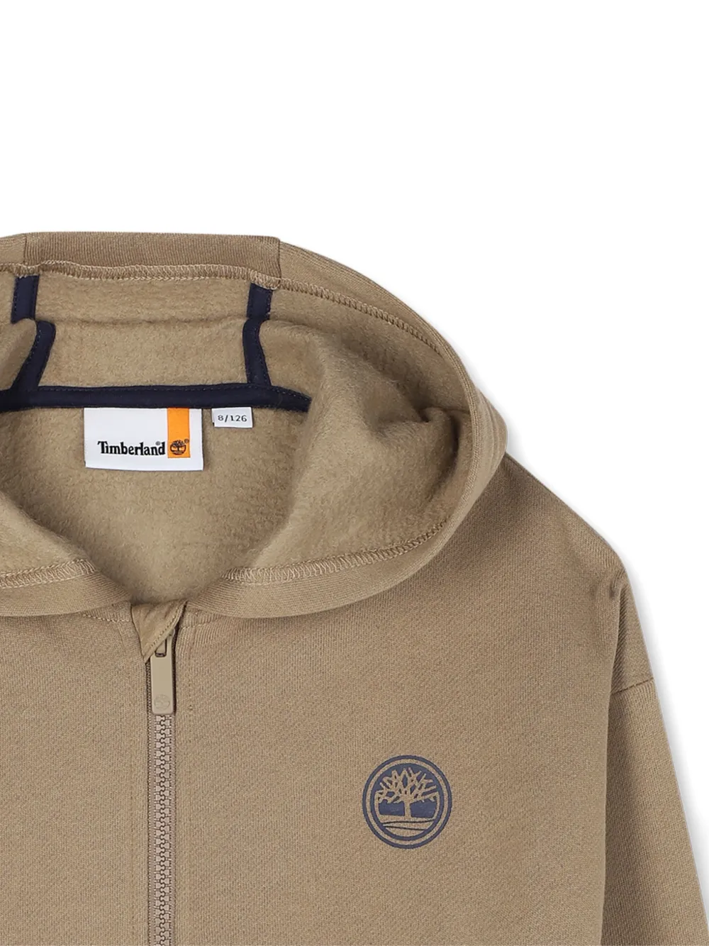 Timberland Kids Hoodie met rits en logodetail Beige