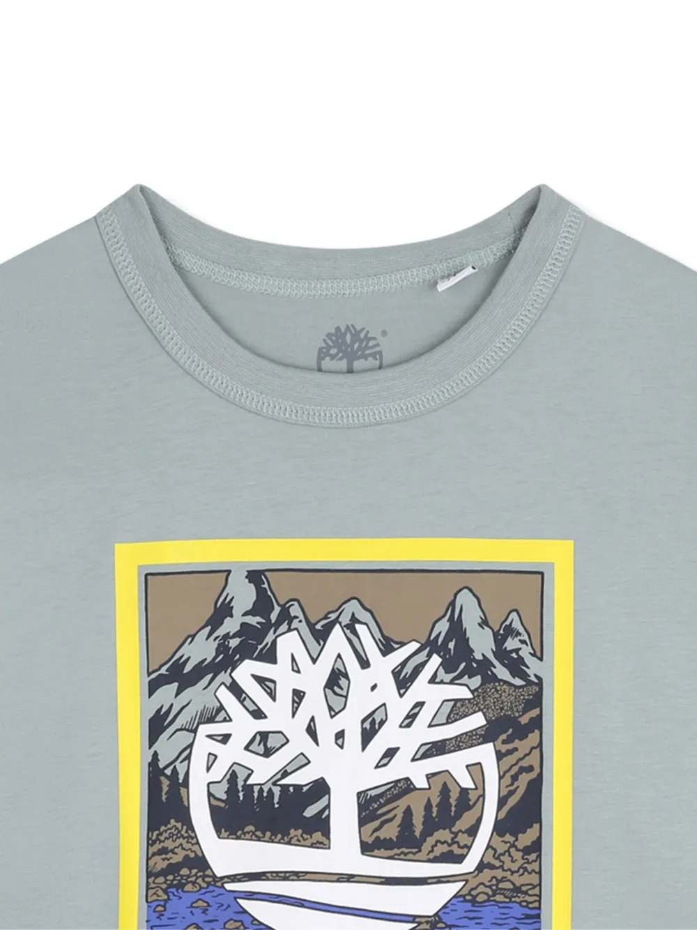 Timberland Long-sleeve Graphic-print T-shirt In Gray