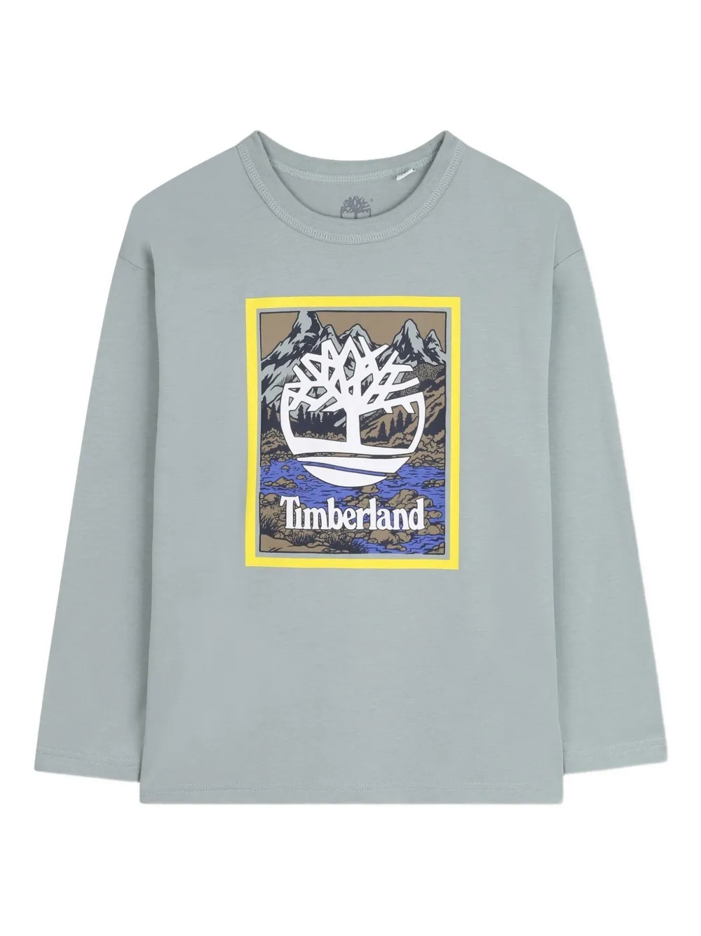 Timberland Long-sleeve Graphic-print T-shirt In Gray