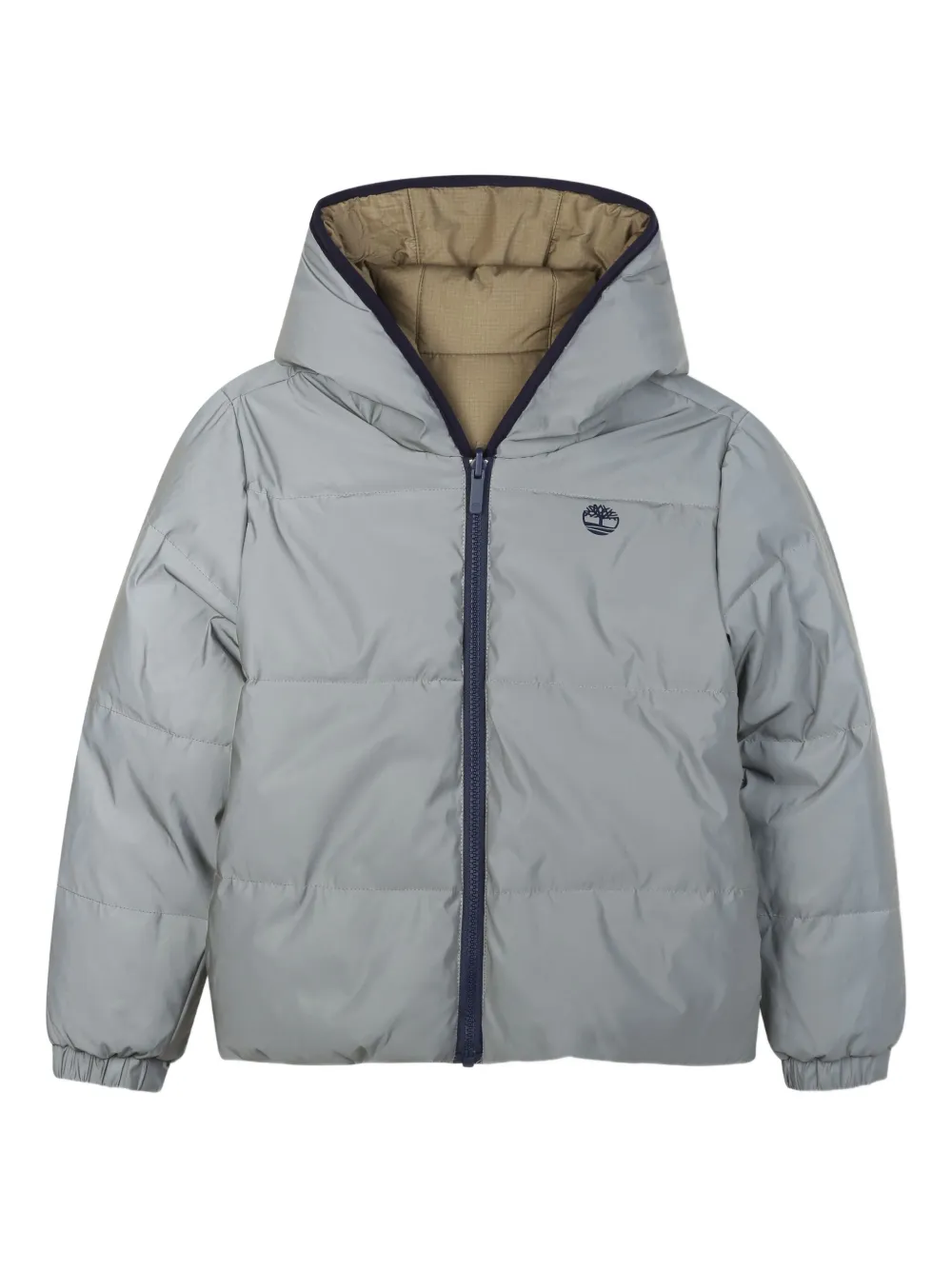 Timberland Kids リバーシブル パデッドジャケット - グリーン Timberland Kids リバーシブル パデッドジャケット - グリーン