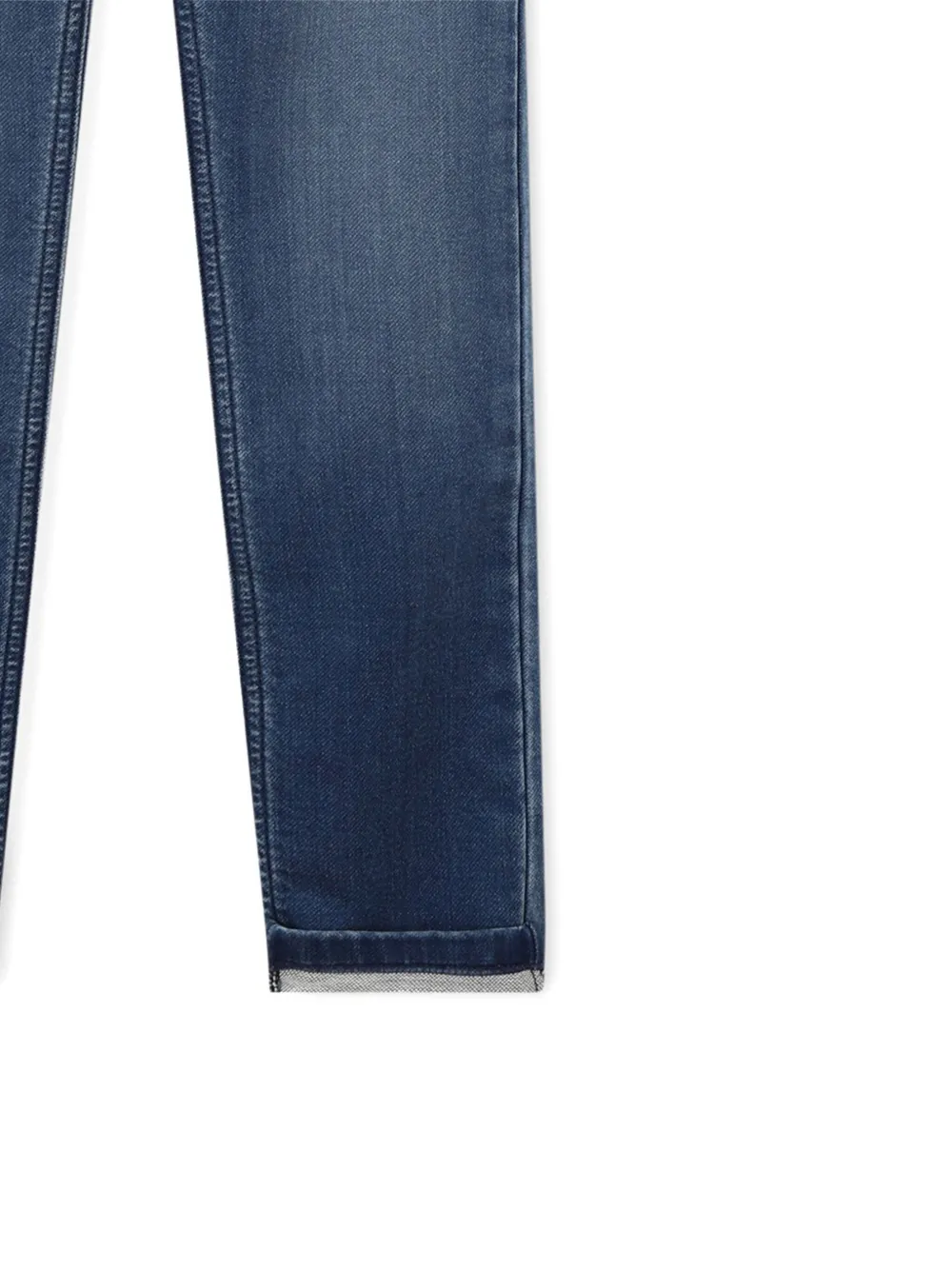 Timberland Kids Katoenen jeans met omgeslagen pijpen Blauw