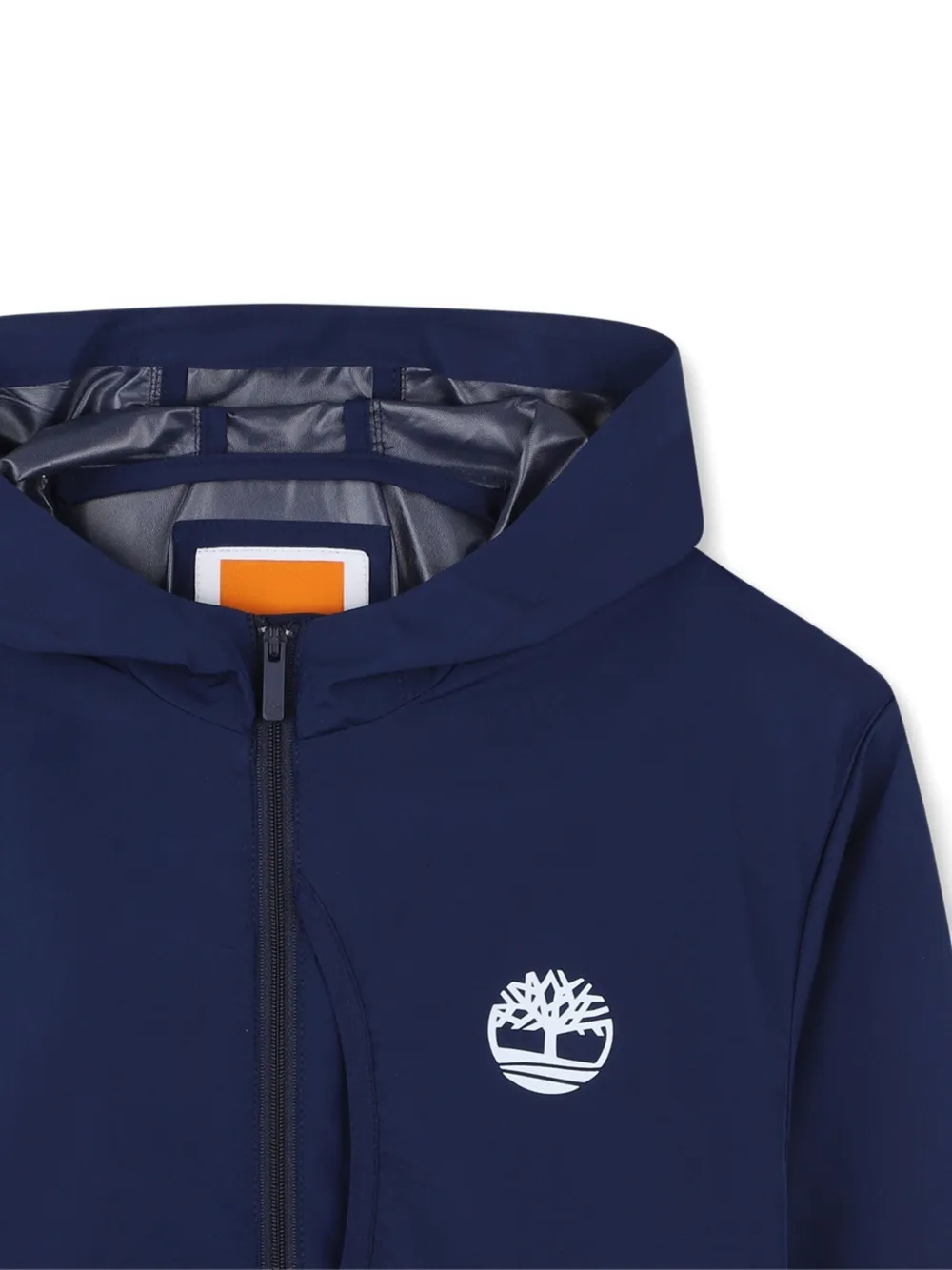 Timberland Kids Windjack met capuchon en logo Blauw