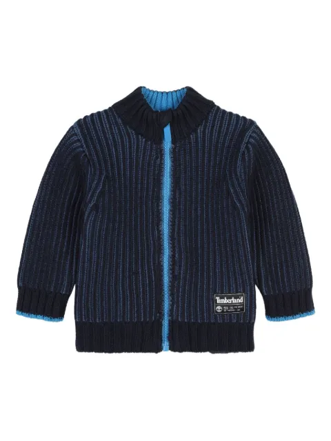 Timberland Kids ribbed zip-up cardigan