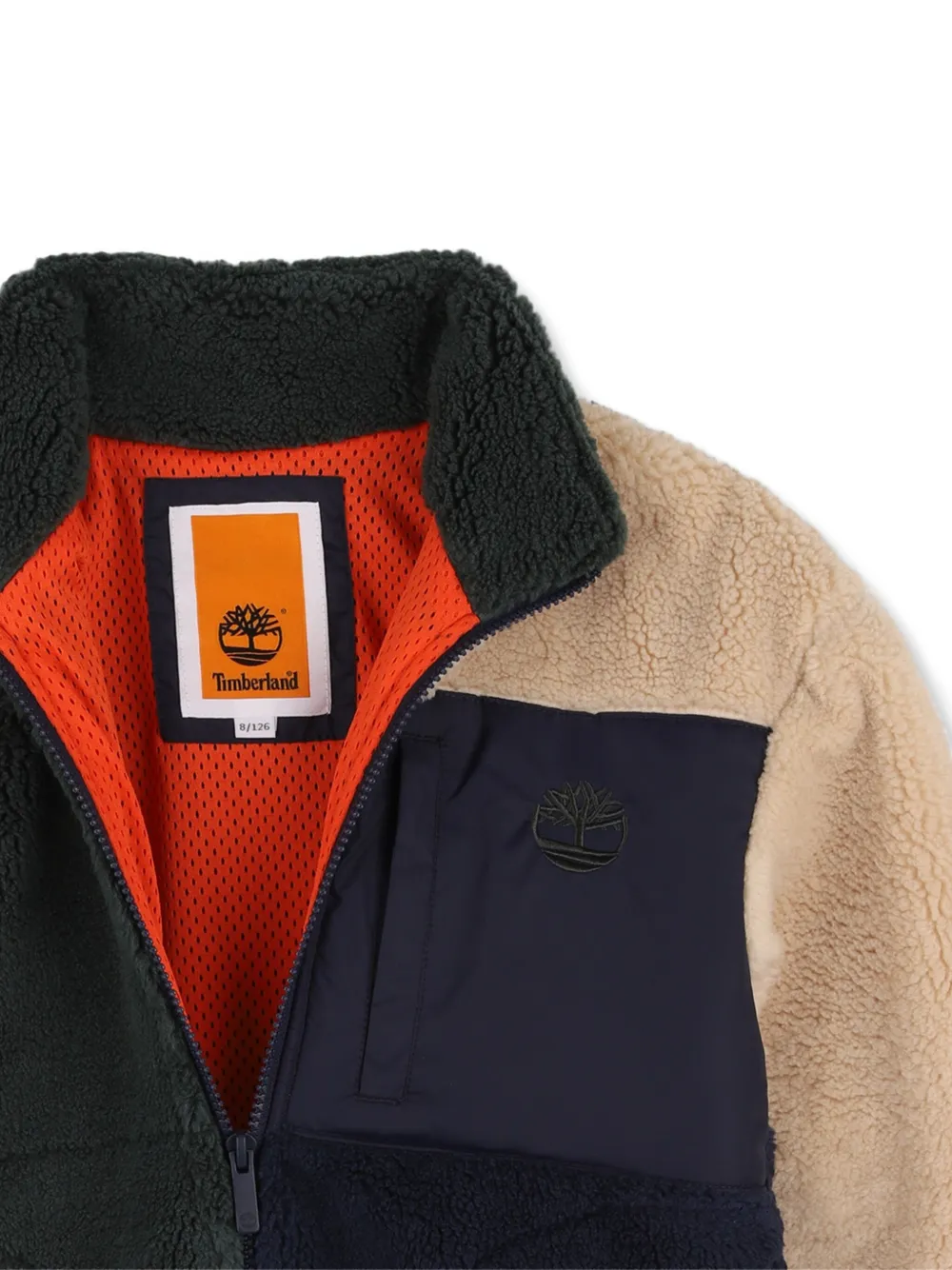 Timberland Kids Fleece gewatteerd jack met colourblocking Groen