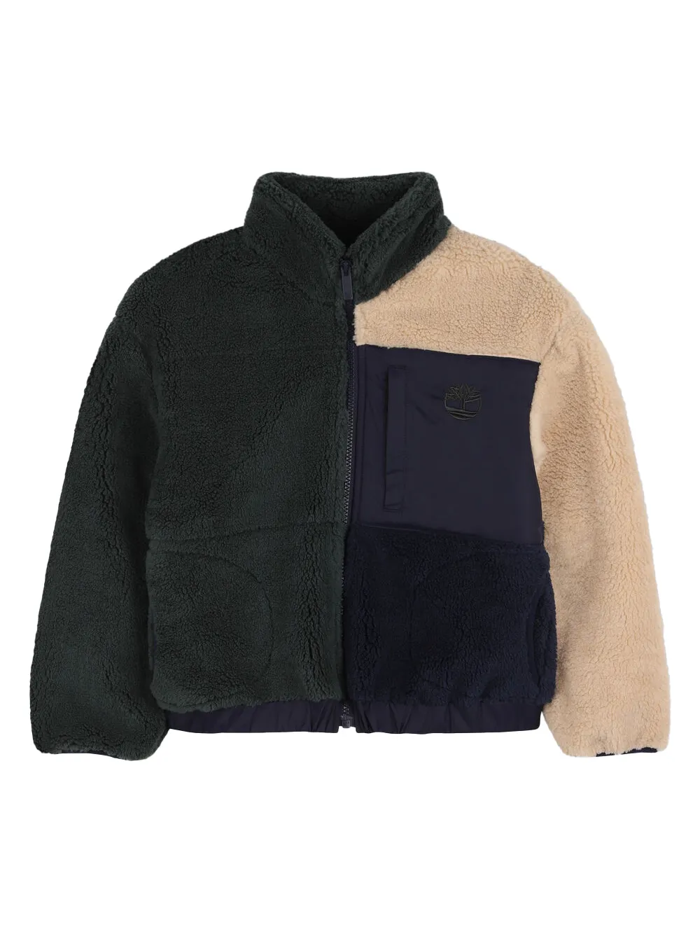 Timberland Kids Fleece gewatteerd jack met colourblocking Groen