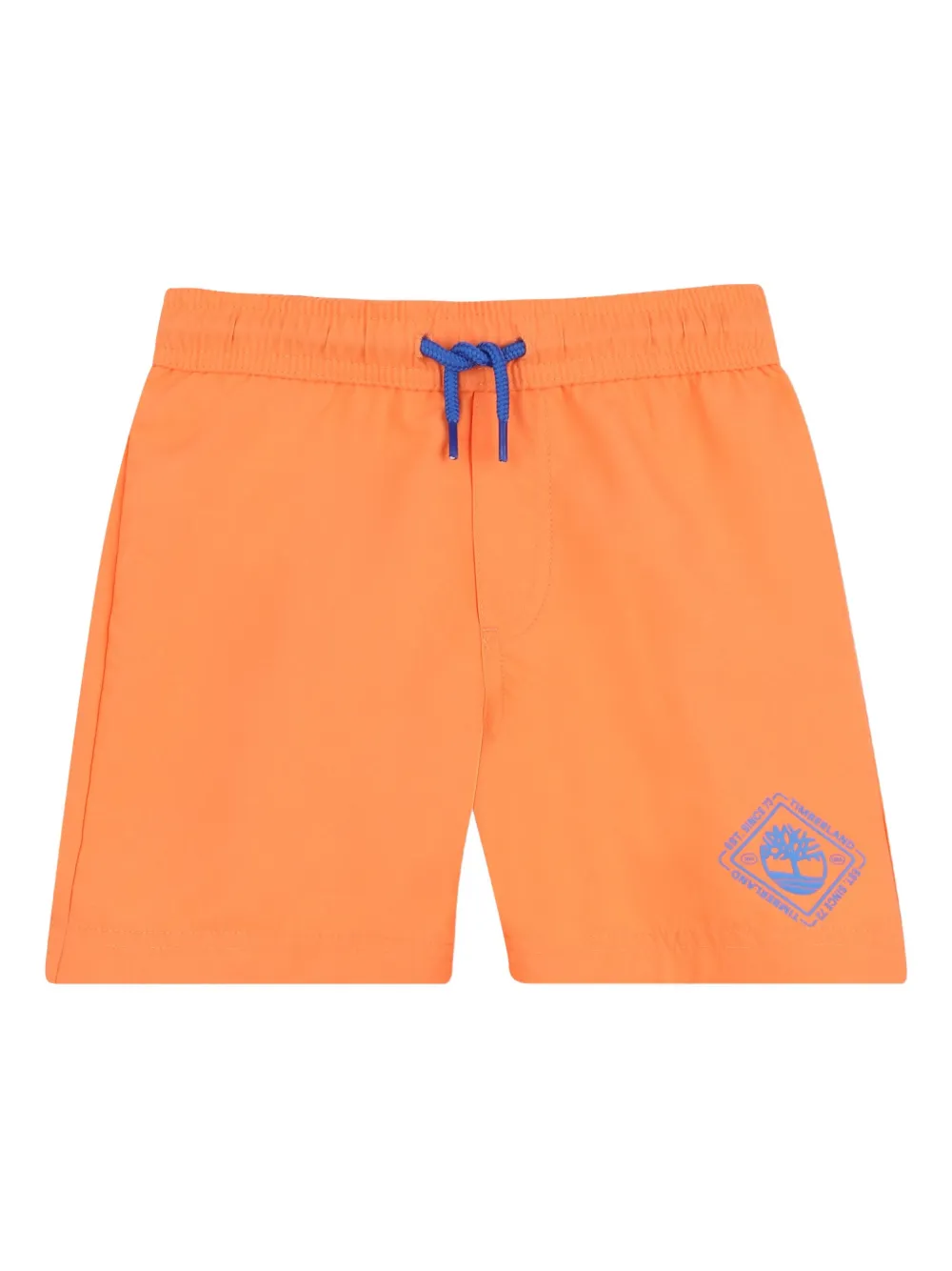 Timberland Kids logo-print drawstring swim shorts - オレンジ Timberland Kids logo-print drawstring swim shorts - オレンジ
