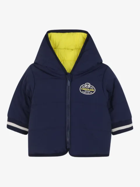 Timberland Kids quilted logo-patch puffer coat