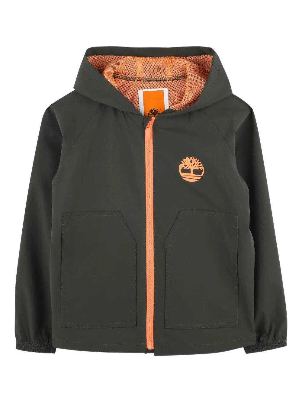 Timberland Kids フーデッド ウインドブレーカー - グリーン Timberland Kids フーデッド ウインドブレーカー - グリーン