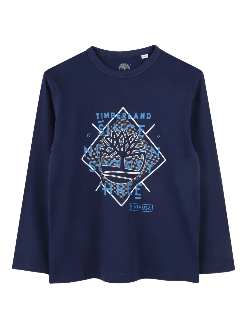 Timberland Geometric-logo Long-sleeve T-shirt In Blue