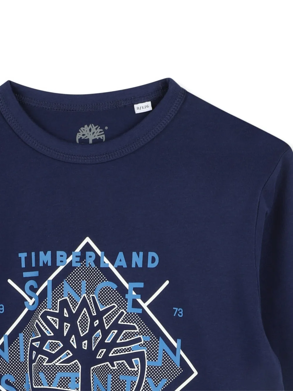 Timberland Geometric-logo Long-sleeve T-shirt In Blue