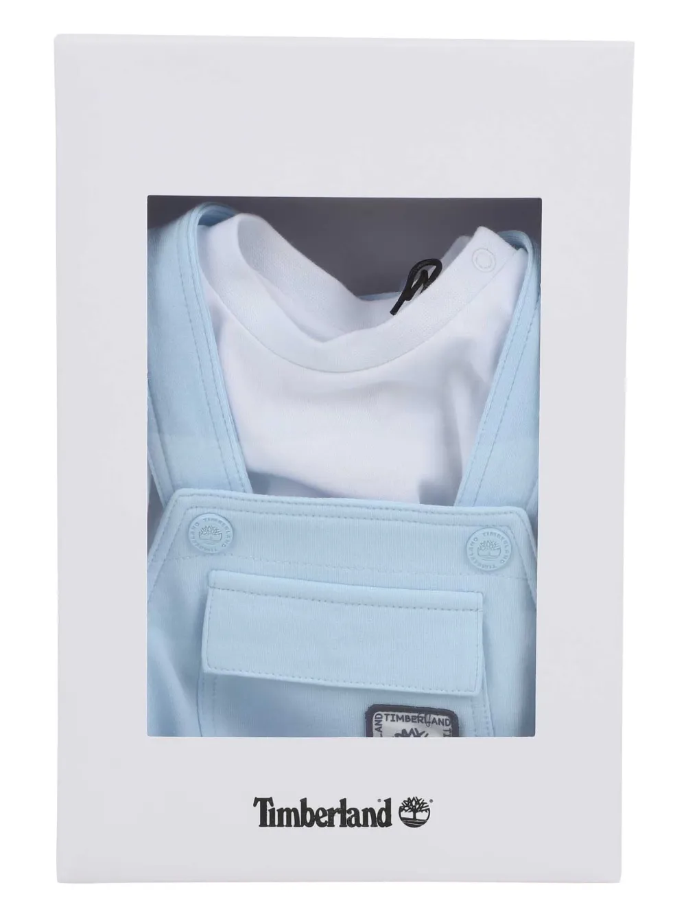 Timberland Kids Tuinbroekset met zakdetail Wit