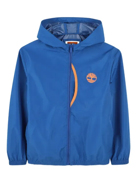 Timberland Kids logo-detail hooded rainwear jacket