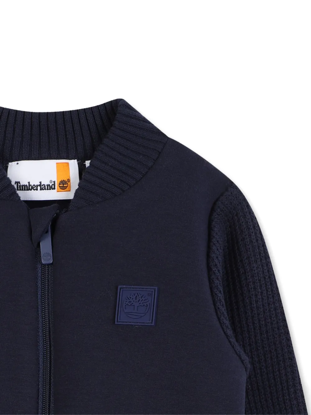 Timberland Kids Vest met geribbelde manchetten en rits Blauw