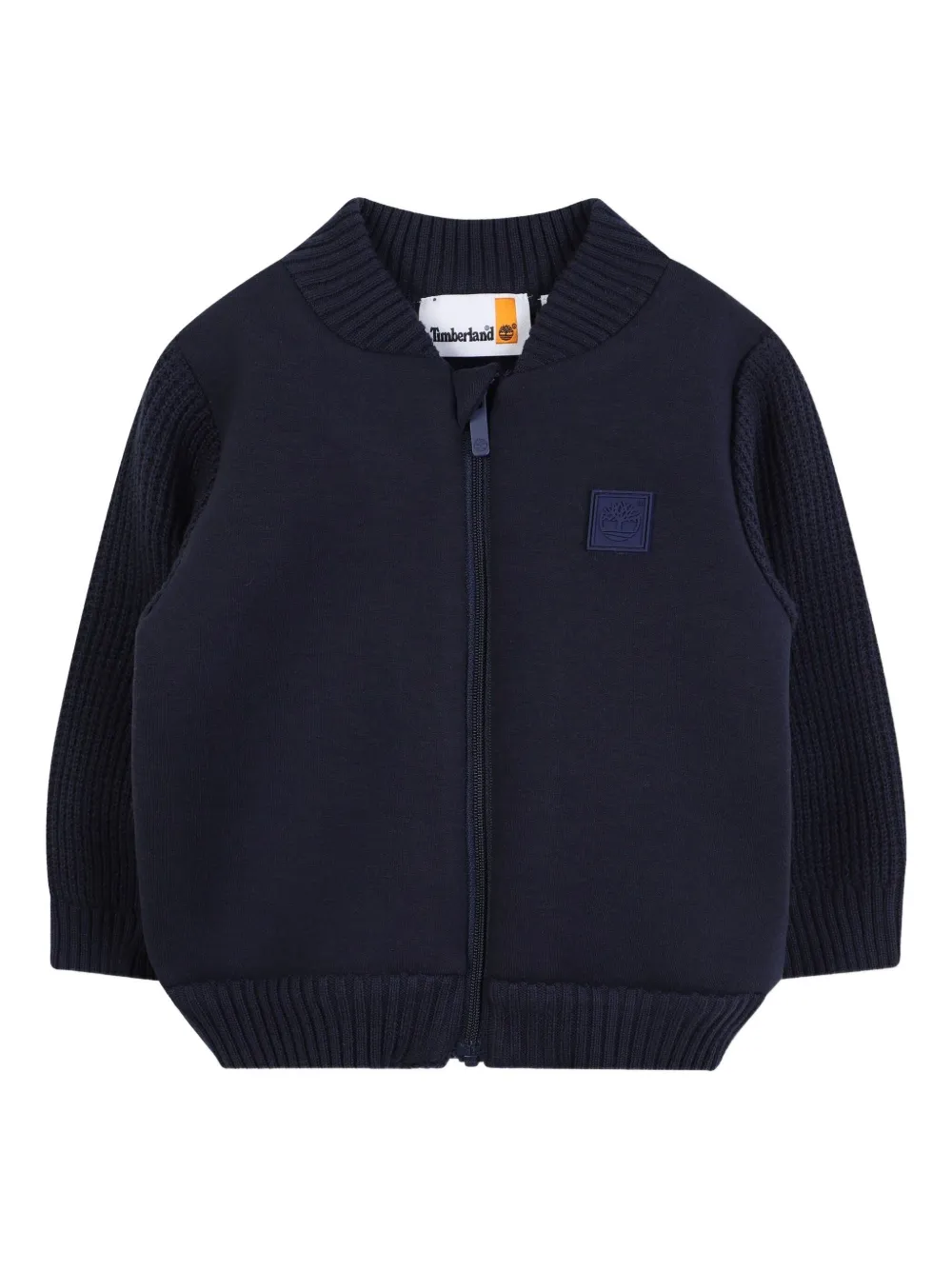 Timberland Kids ribbed-cuffs zip-front cardigan - Blu